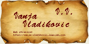 Vanja Vladiković vizit kartica